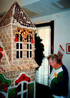 Giant Gingerbread House Missing a Few Cookie Shingles